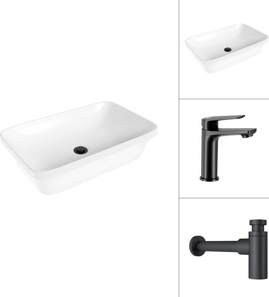 

Умывальник Lauter 21370 + Sky 21СК533BS с сифоном 21635B (черный матовый)