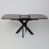 Кухонный стол Мамадома Leonel-130 раздвижной 130-165х85 (дымчатая керамика/черный) в Гомеле