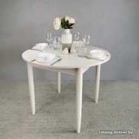 Кухонный стол Рамзес Круглый 94х94/124 (лофт белый/ноги конус белые)