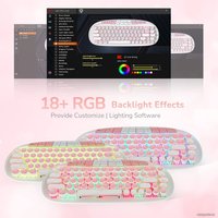 Клавиатура Royal Kludge RK Round RGB (белый, RK Pink)