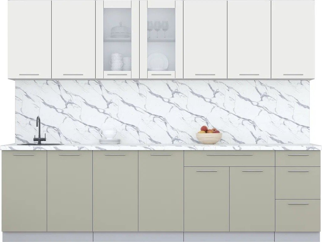 

Кухонный модуль Интерлиния Мила Пластик 2.8 Б (зефирный/латте/белый гранит)