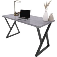 Стол Домус СП014 136х66 (бетон темный/металл черный)