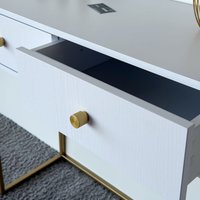 Туалетный столик без зеркала Shtabe Royal 5311 эко (белый/золото/р.золото)