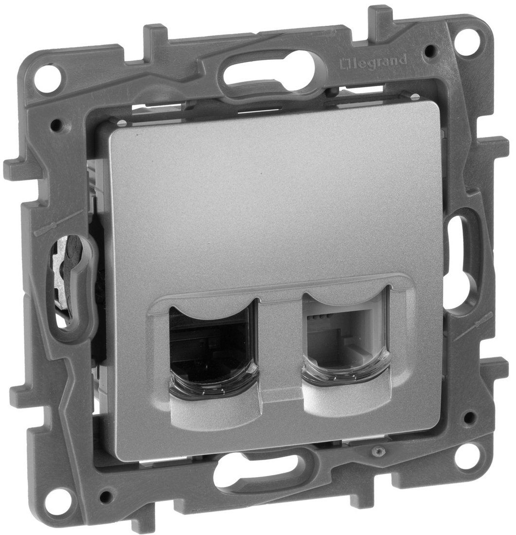 

Розетка компьютерная Legrand Etika 672452 (алюминий)