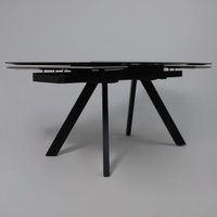 Кухонный стол Аврора Монако New 1600/2240x900 (камень белый Greys White/черный матовый)