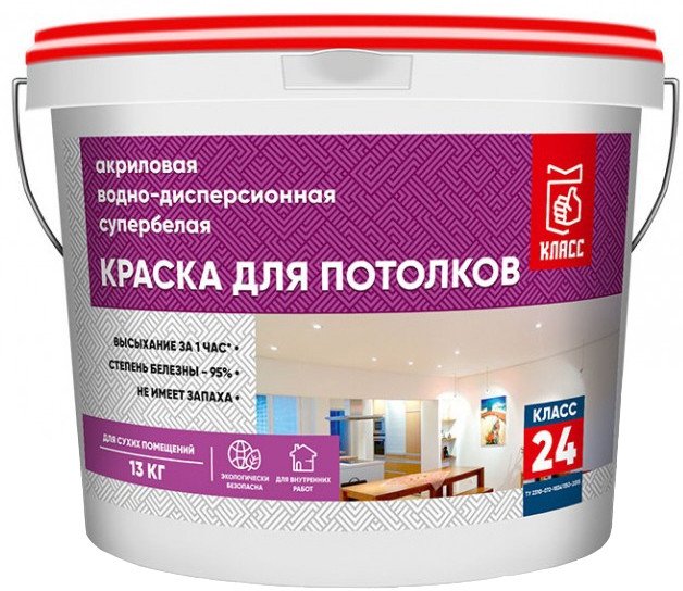 

Краска Класс 24 Для потолка 3 кг