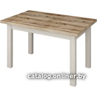 Кухонный стол Senira Кастусь 100-130x60 (береза сандал/белый)