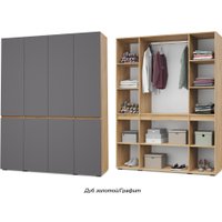 Шкаф распашной Modern Тифани Т41 (золотистый дуб/графит) в Лиде