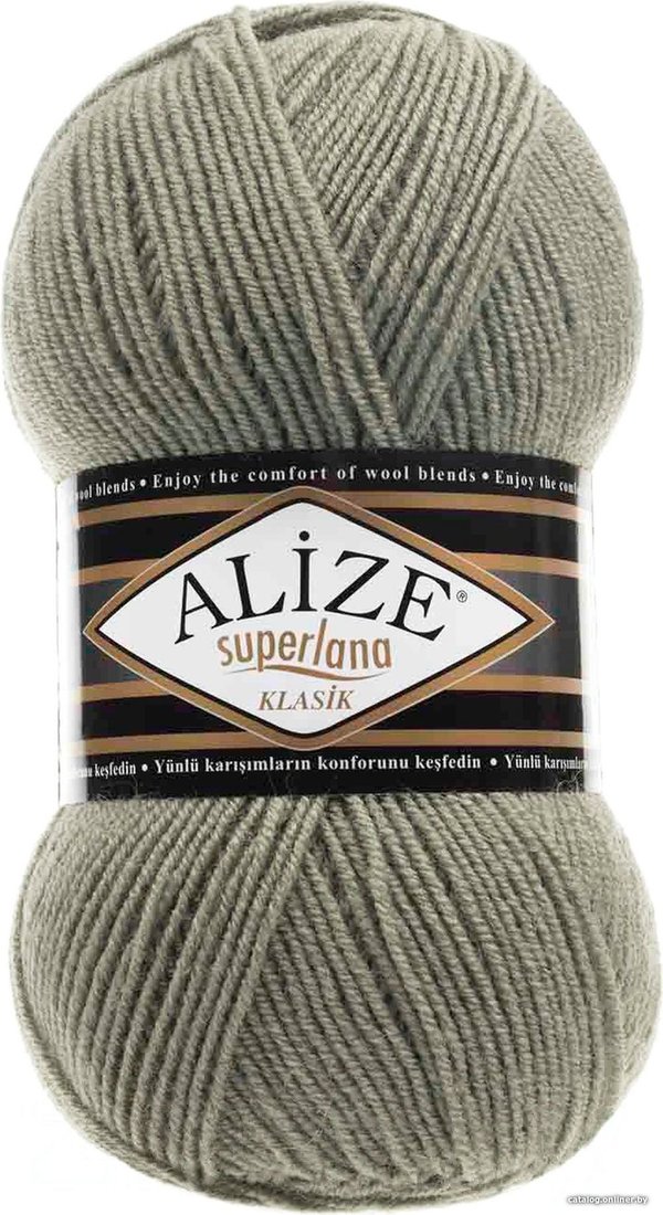 Пряжа для вязания Alize Superlana 138 100 г 280 м (зеленый миндаль)