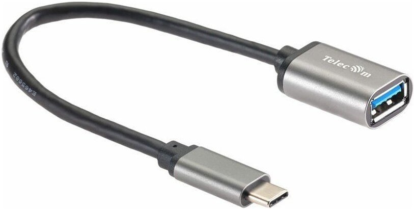 Адаптер Telecom TC409M USB Type-A - USB Type-С (0.2 м, серый)