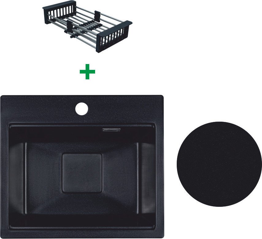 

Кухонная мойка Marblan Comfort 48 (оникс, с сифоном и колландером)