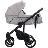 Универсальная коляска BEBETTO Magnum Light SE Pro (2 в 1, 06 светло-серая кожа/черная рама)