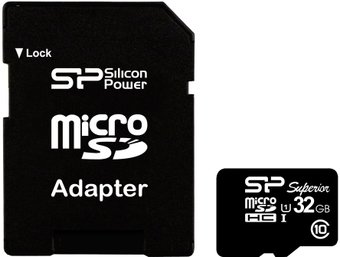 Silicon-Power microSDHC Superior UHS-1 (Class 10) 32 GB (SP032GBSTHDU1V10-SP)