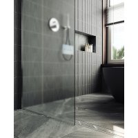 Душевая стенка MaybahGlass 109x195 MGD-680-5ш (сатин стекло/хром матовый)