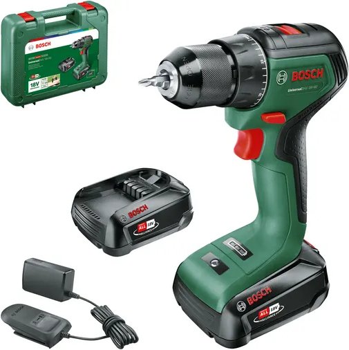 

Дрель-шуруповерт Bosch UniversalDrill 18V-60 06039D7002 (с 2-мя АКБ 2 Ач, кейс)