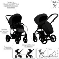 Универсальная коляска BEBETTO Magnum (3 в 1, 202, черная рама)