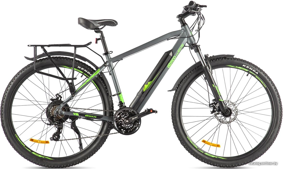 Электровелосипед Eltreco Ultra Max Pro 2022 (серый/зеленый)