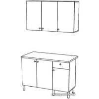 Готовая кухня Горизонт Point 120 (белый) в Бресте