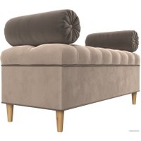 Банкетка Лига диванов Глория 113655 (велюр бежевый/коричневый/коричневый)