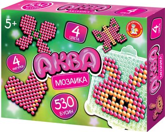 Развивающая игра Десятое королевство Аквамозаика Бабочки, сердечки 06016