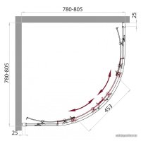 Душевой уголок BelBagno Sela-R-2-80-P-Cr (текстурное стекло)