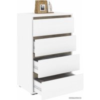 Комод Кортекс-мебель Бари 60 4ш (белый/белый/дуб сонома)