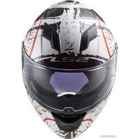 Мотошлем LS2 FF320 Stream Evo Tacho (S, бело-черно-красный глянцевый)