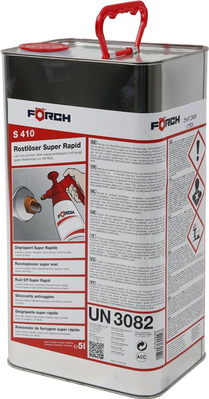 

FORCH Растворитель ржавчины S410 Супербыстрый 5л 67000029