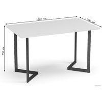 Кухонный стол Soma Miata 120x70 (белый/черный)