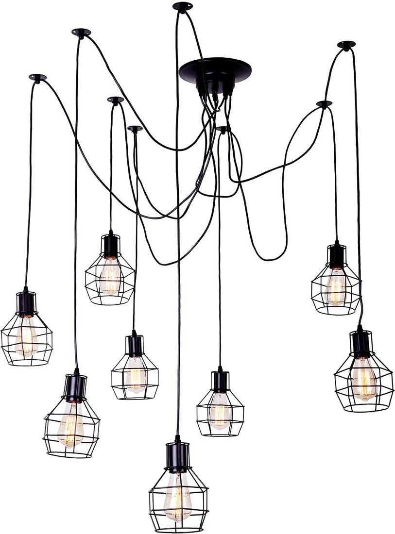 

Подвесная люстра Escada Boston 1129/8S E27*60W Black