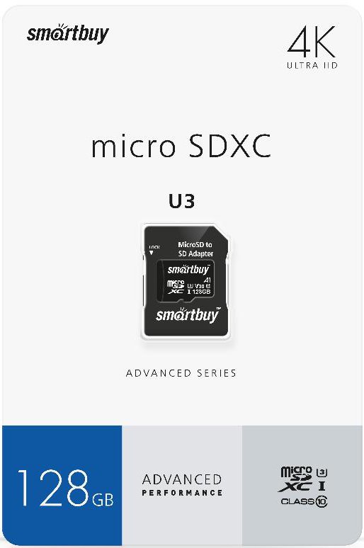 

Карта памяти SmartBuy microSDXC SB128GBSDU1A-AD 128GB