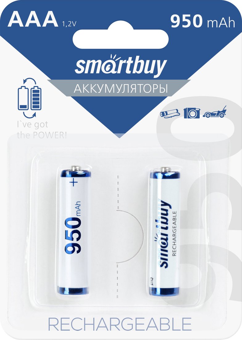 

Аккумулятор SmartBuy AAA 950mAh 2 шт. SBBR-3A02BL950