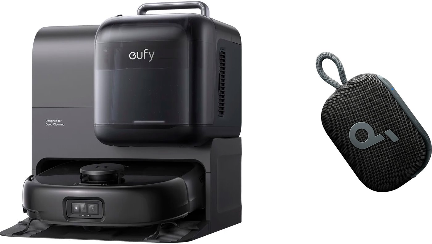 Робот-пылесос Eufy Robot Vacuum Omni E28 (2-в-1) + Беспроводная колонка Anker Soundcore Select 4 Go (черный) по акции