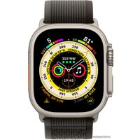 Умные часы Apple Watch Ultra LTE 49 мм (титановый корпус, титановый/черно-серый, нейлоновый ремешок размера M/L)