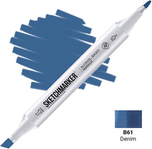 

Маркер художественный Sketchmarker Двусторонний B61 SM-B61 (джинсовый)