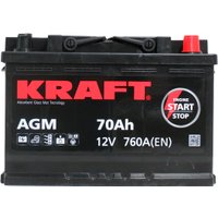 Автомобильный аккумулятор KRAFT AGM 70 R+