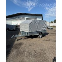 Одноосный прицеп AvtoS A40Р1B (4000x1500x300, R16, ресс. 3302 ГАЗ-1лист, тент 400мм)