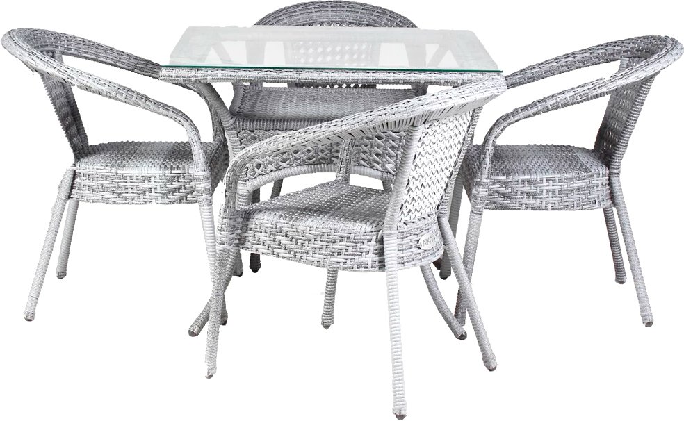 

Обеденная группа Aiko Rattan Deco 4 (серый)