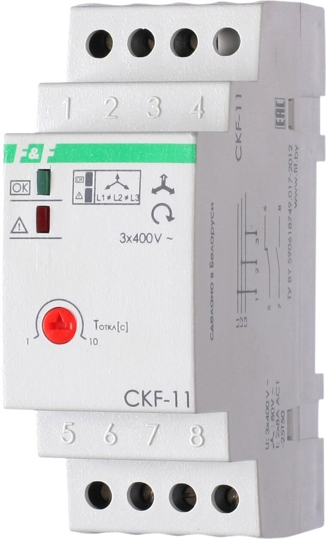 

Реле контроля фаз Евроавтоматика F&F CKF-11 EA04.004.003