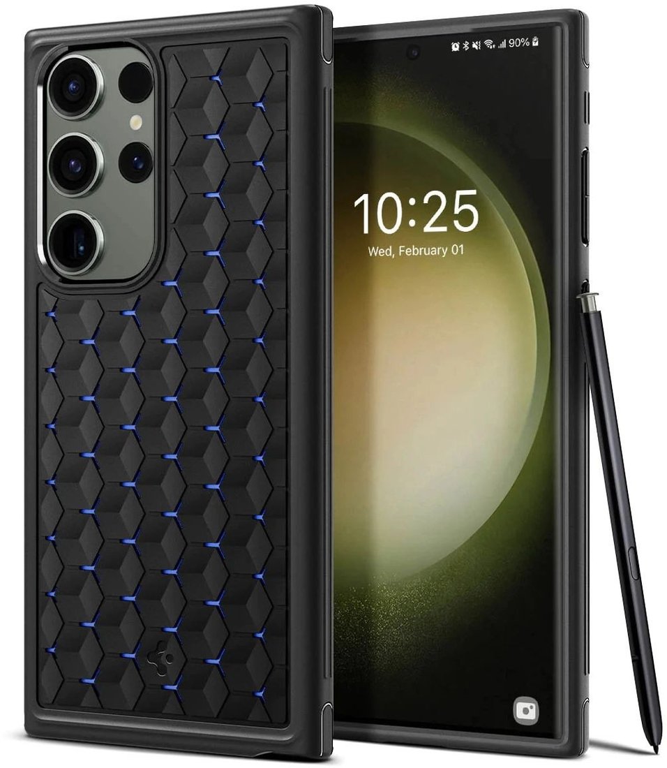 

Чехол для телефона Spigen Cryo Armor для Galaxy S23 Ultra ACS05616 (черный/синий)