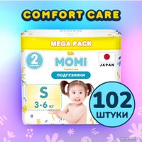 Подгузники Momi Comfort Care Mega pack S 3-6 кг (102 шт)