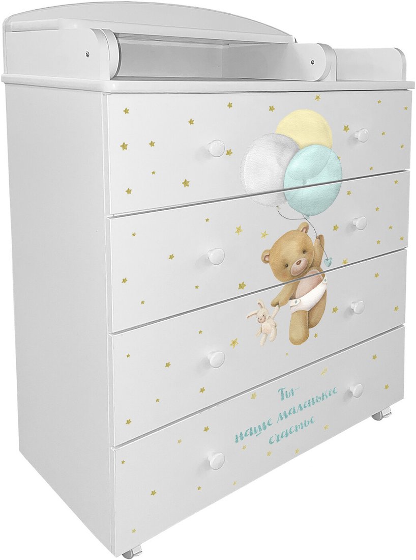 

Детский комод Indigo My Sleepy ЛДСП 800/4 (белый мишка)