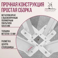 Обеденная группа Millwood Олесунн D80x80x75 (бетон/металл белый)