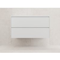Symbolite Тумба под умывальник Лима 100 Line Plus 2 ящика + Line 100x48 (подвесная, белый матовый/жасмин)