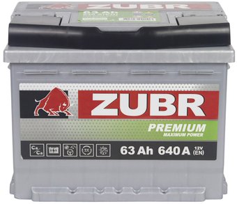 Автомобильный аккумулятор Zubr Premium L+ (63 А·ч)