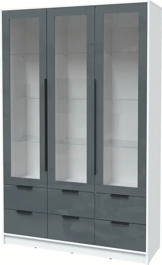 

Шкаф-витрина Интерлиния Концепт КТ-ШВ3 Глосс (белый платинум/асфальт глянец)