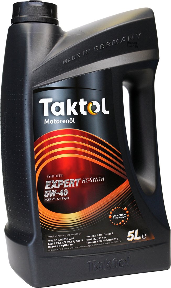 

Моторное масло Taktol Expert HC-Synth 5W-40 5л