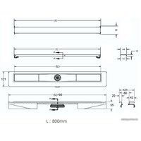 Трап/канал Berges Wasserhaus С1 Norma 900 (матовый хром)