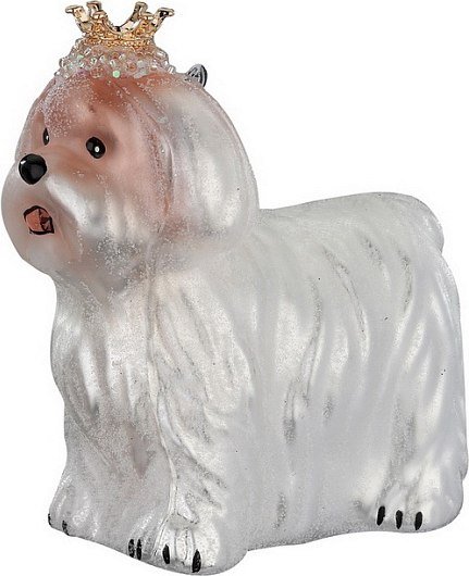 

Елочная игрушка Inge's Christmas Figural Glass Ornaments. Гаванский бишон 64949H120