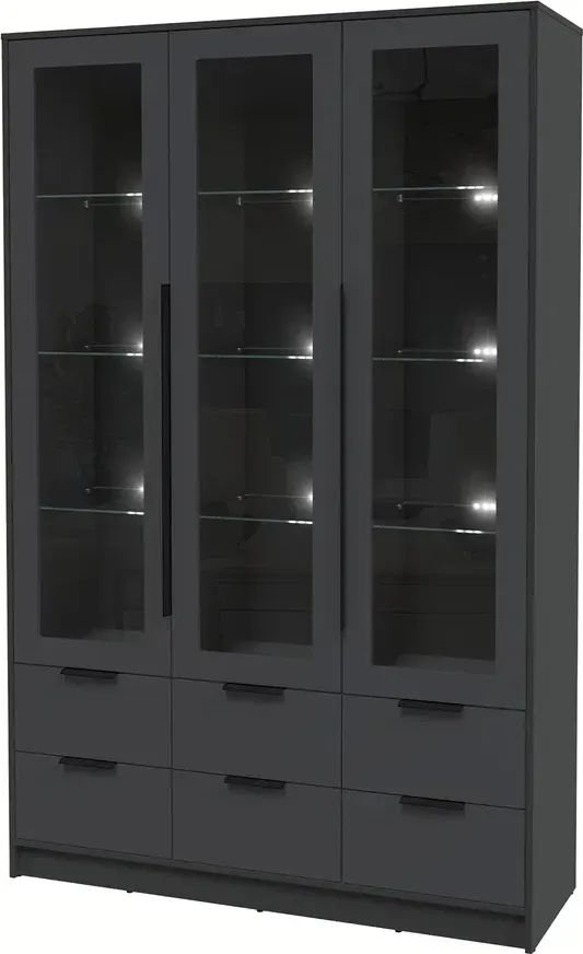 

Шкаф-витрина Интерлиния Концепт КТ-ШВ3 с подсветкой Глосс (антрацит/пепел)